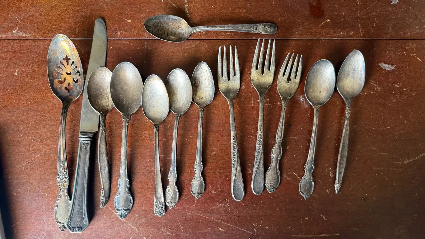 Silverplate Flatware & George Washington Spoon