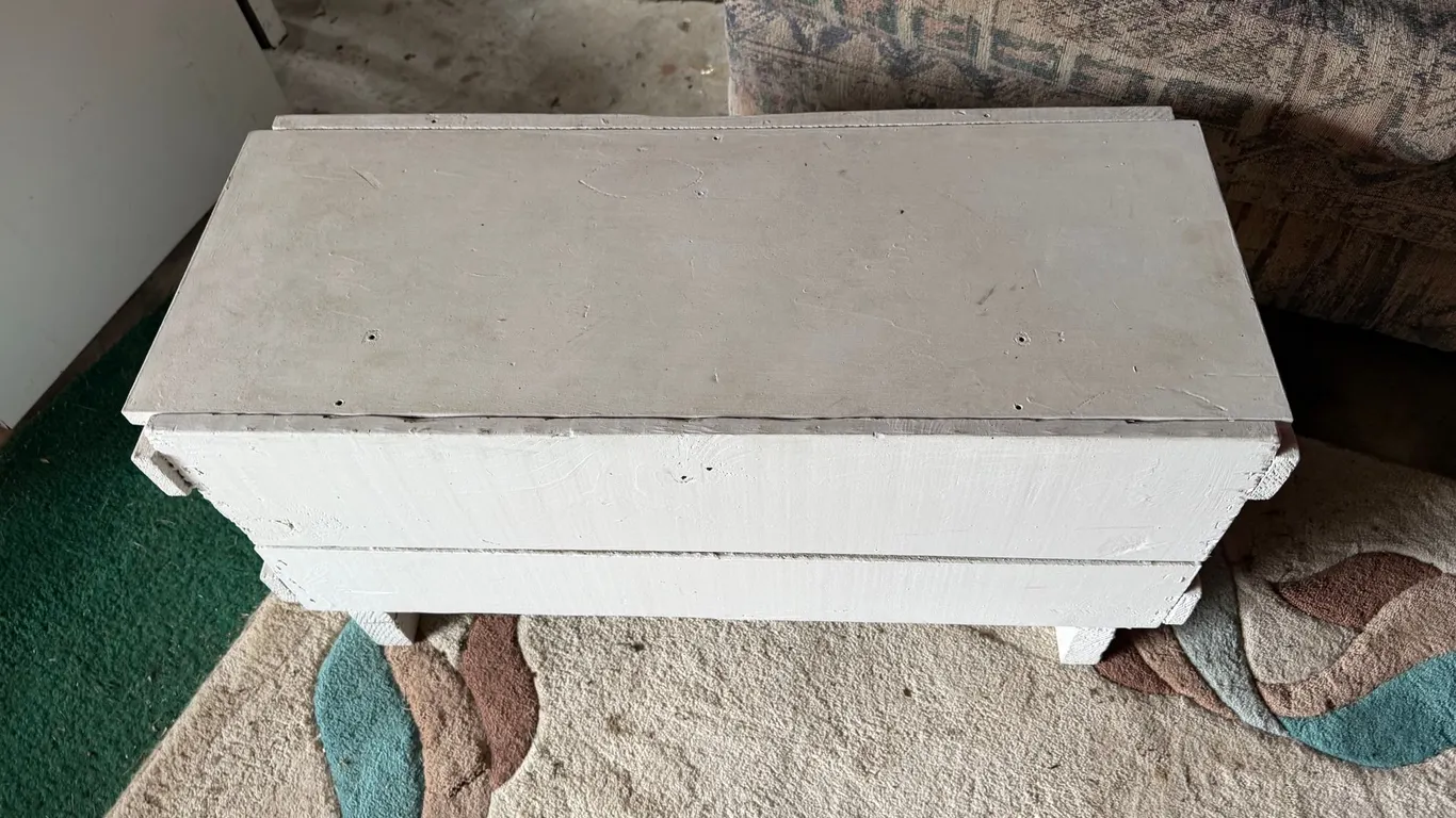 Homemade White Wooden Box