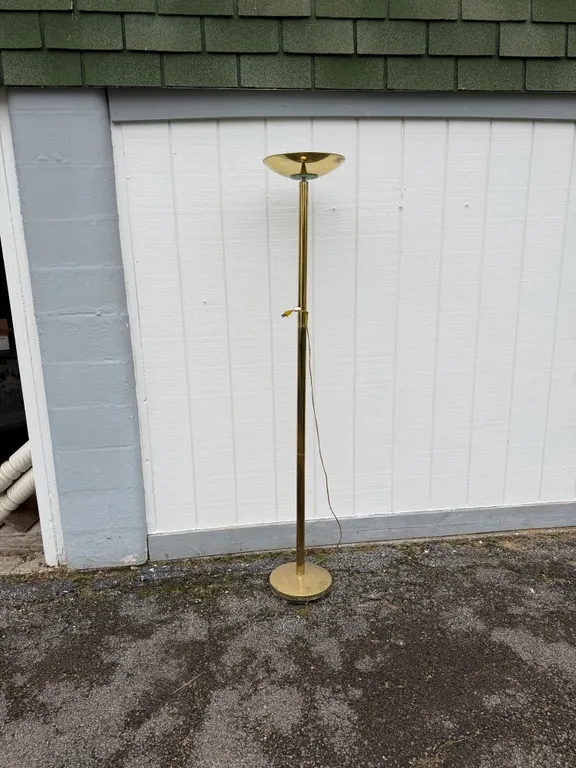 Brass-Tone Torchiere Floor Lamp