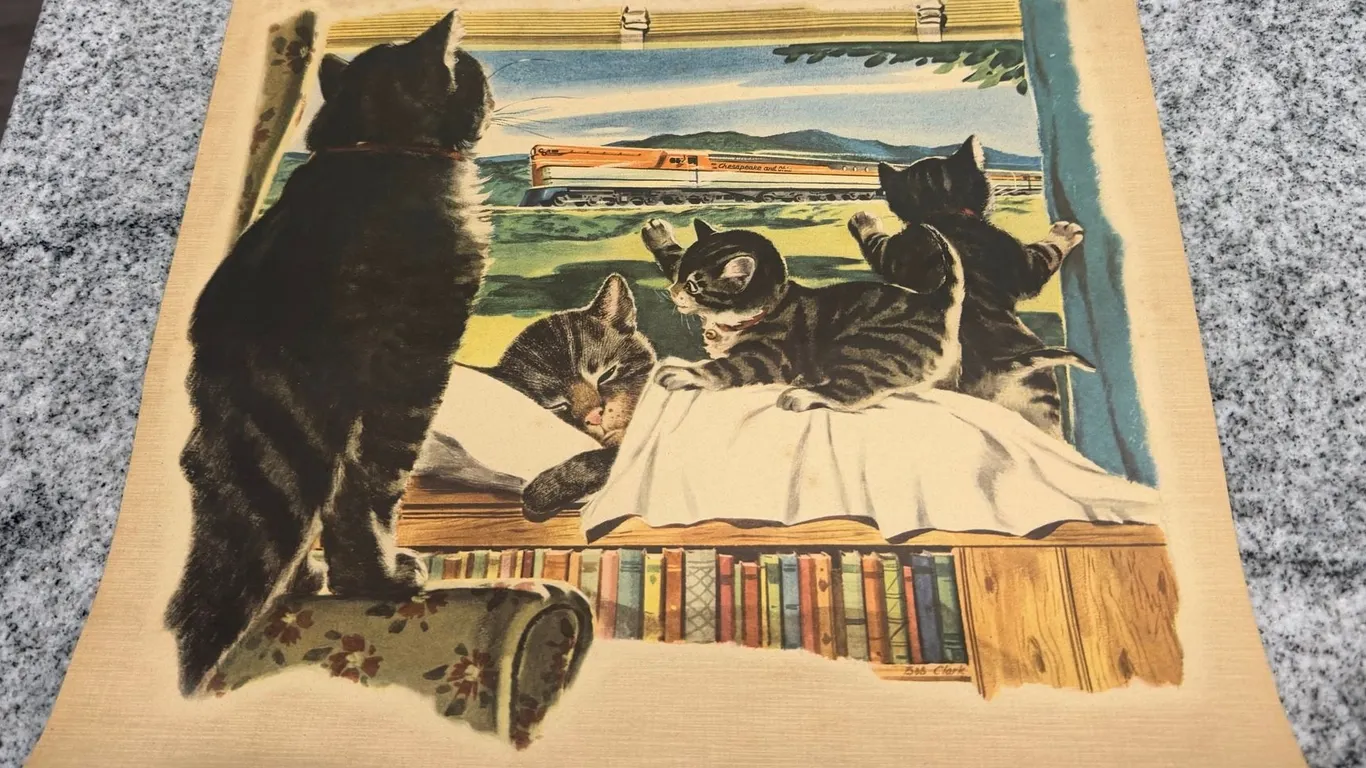 Vintage Chessie “Here Comes Your Train” Print