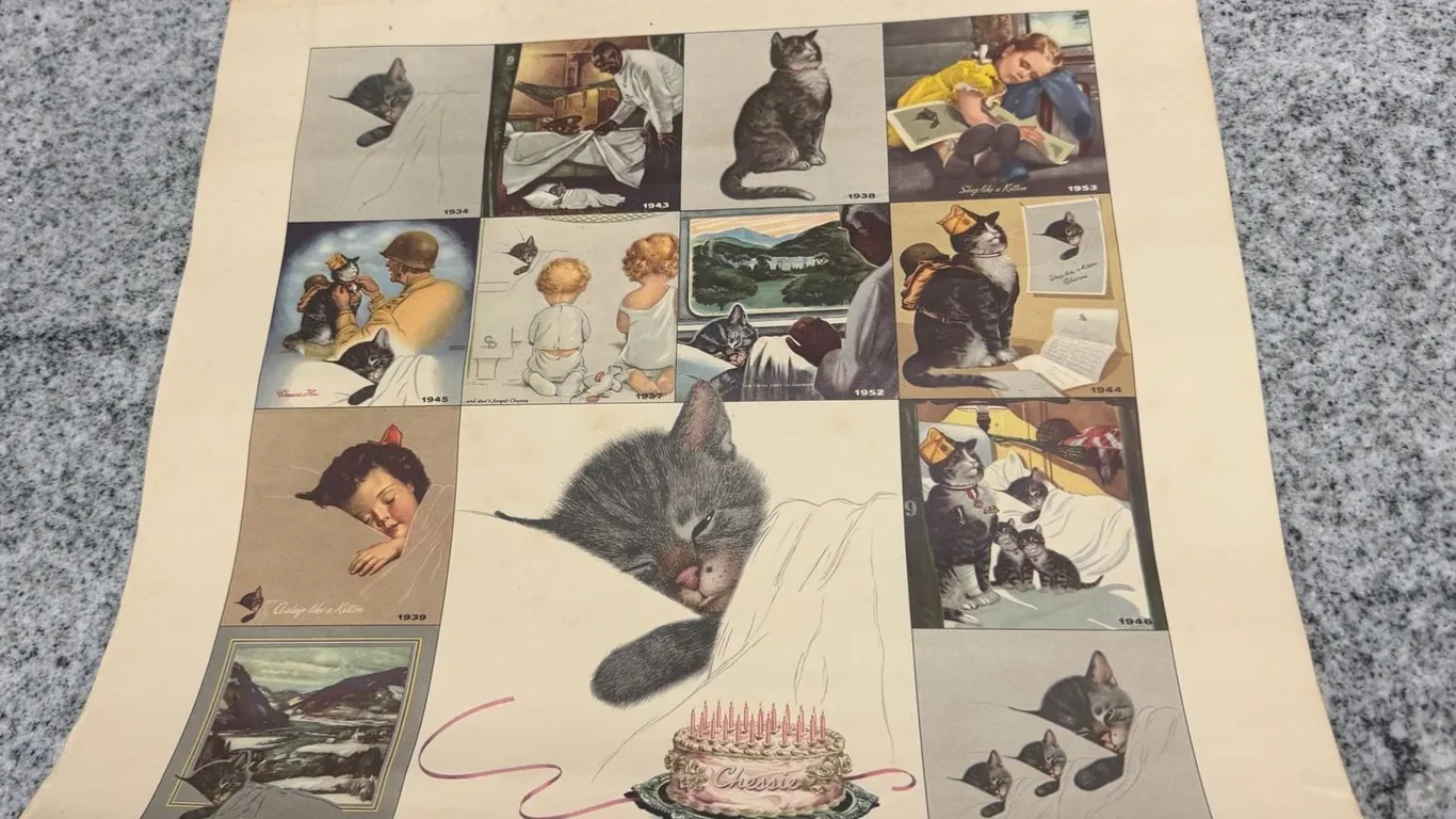 Vintage Chessie Birthday Collage Railroad Print