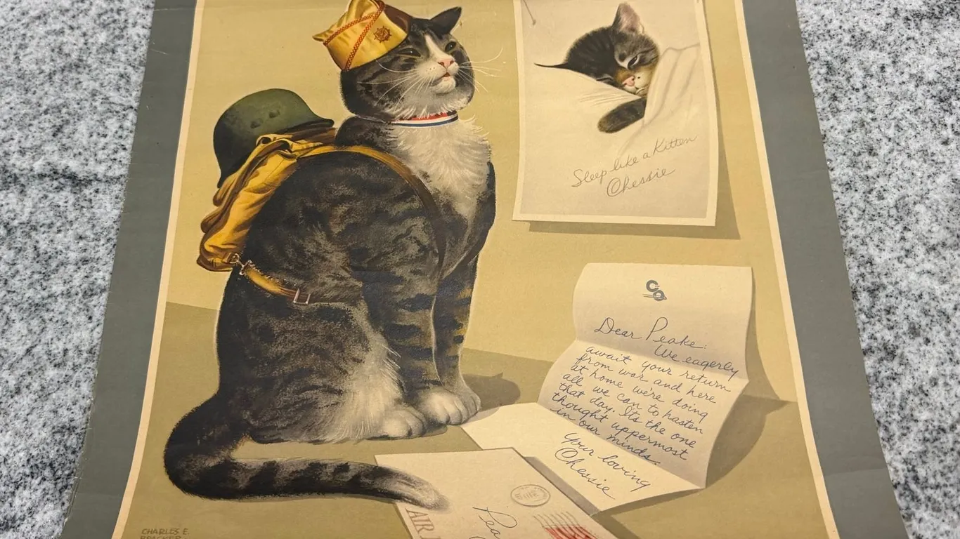 Vintage Chessie “Peake’s Favorite Pin-up” Print