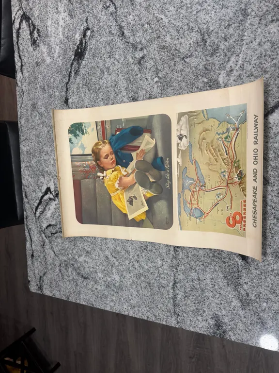 Vintage C&O “Sleep Like a Kitten” Map Print
