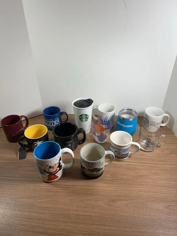 Branded Mugs and Glassware Collection, 12 Pieces