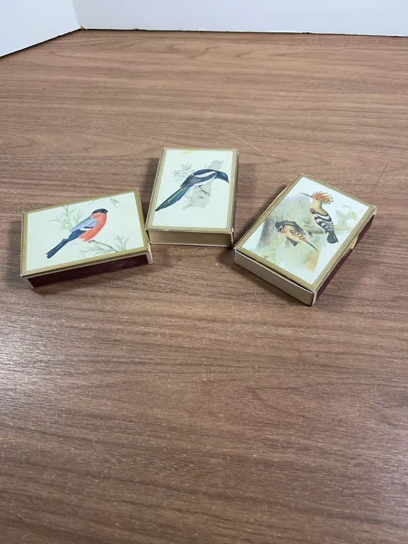 SEITA France Bird Illustration Matchbox Set of Three