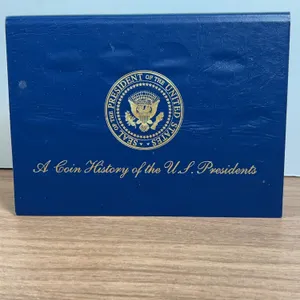 U.S. Presidents Coin Holder Display Folder Blue With Seal