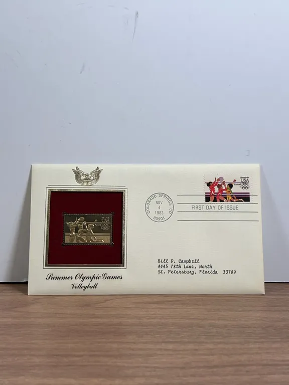 1983 First Day Cover with Olympic Volleyball Gold Stamp