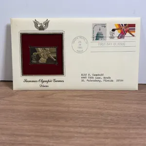 1983 Summer Olympic Games First Day Cover With Gold Replica