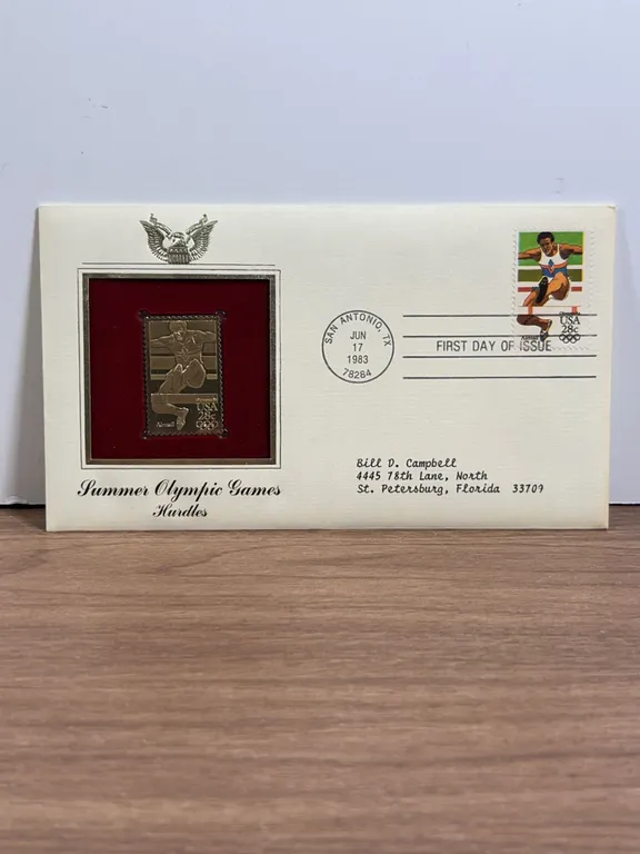 1983 Summer Olympic Games Hurdles FDC with Bronze Medal