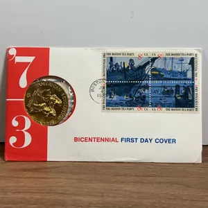 1973 Boston Tea Party Bicentennial First Day Cover Medal
