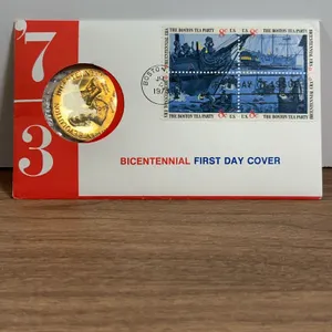 1973 Bicentennial First Day Cover With Medal and Stamp Block