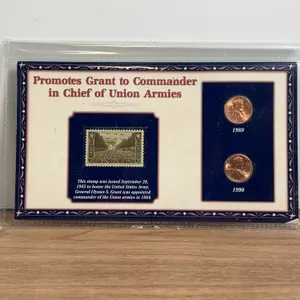 US Army 3c Stamp with 1989 and 1990 Lincoln Cents Set