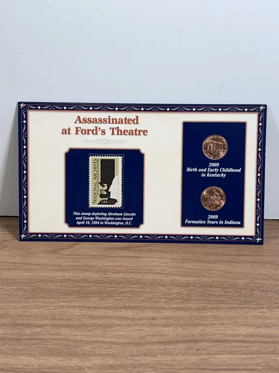 Abraham Lincoln Assassination Set with 2009 Pennies, Stamp