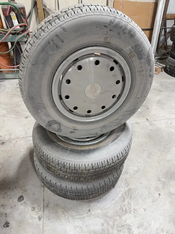 Set a three Chevy wheels and tires