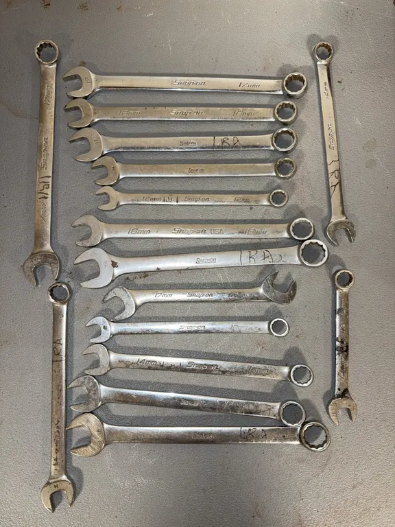 Metric snap on wrenches