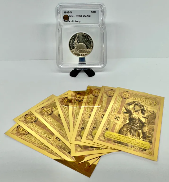 1986-S PR68 DCAM Statue of Liberty 50C & Goldbacks