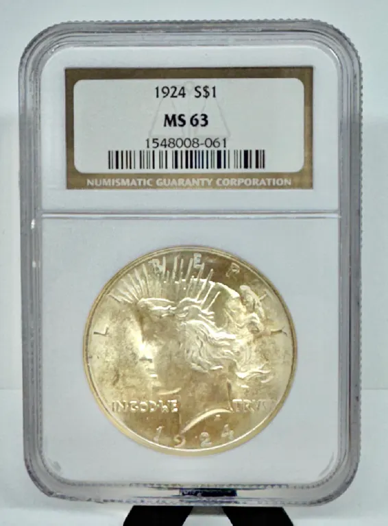 1924 Peace Dollar NGC MS63 Certified