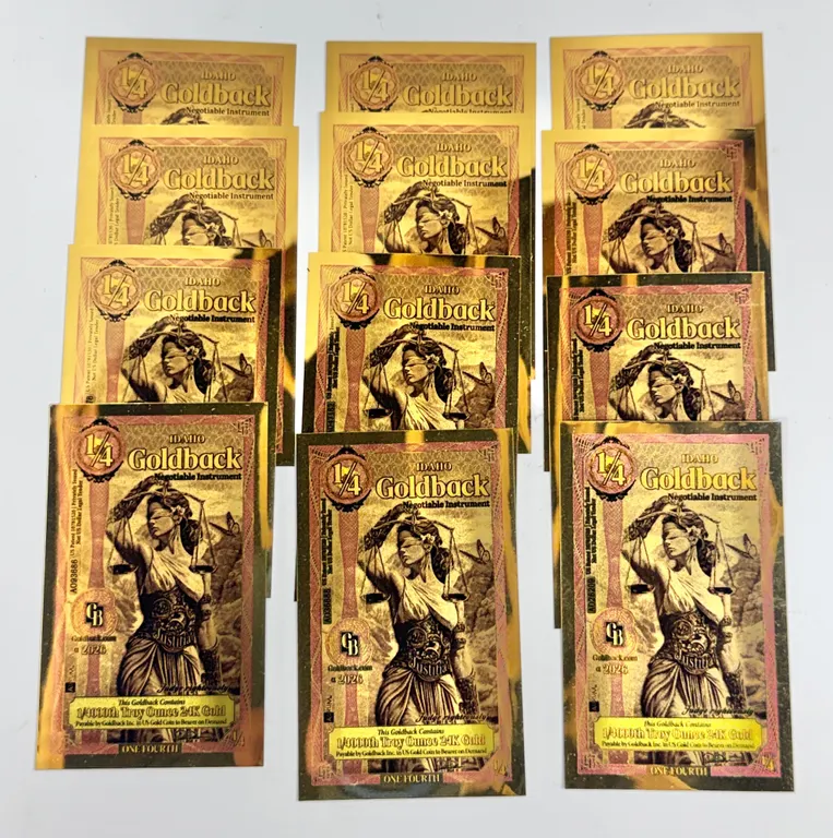 Idaho 1/4 Goldback 24K 1/4000 oz Notes