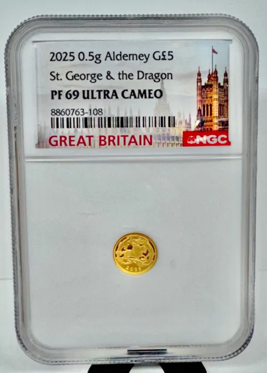 2025 Alderney £5 Gold St. George PF69 NGC