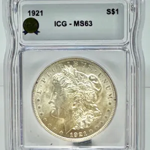 1921 Morgan Silver Dollar ICG MS63