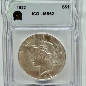 1922 Peace Dollar ICG MS62 Silver Coin