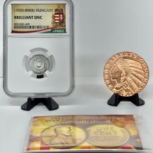 Hungary 2 Filler NGC, 1911 Copper & 1943 Wheat Cent
