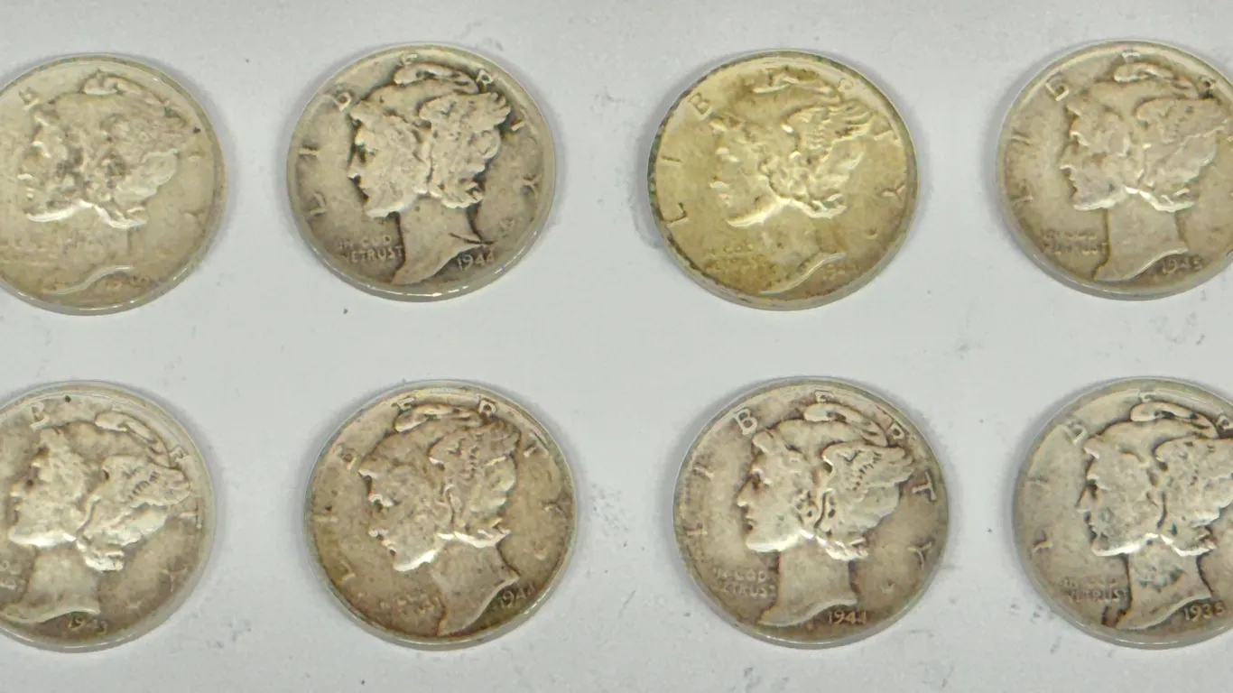 Mercury Dimes 1935-1945 US Silver Coins