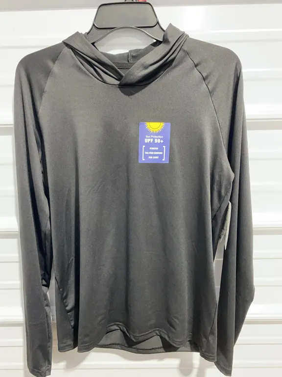 *NEW* George Men's and Big Men's Hooded Sun Shirt with Long Sleeves, UPF 50+, Size Small