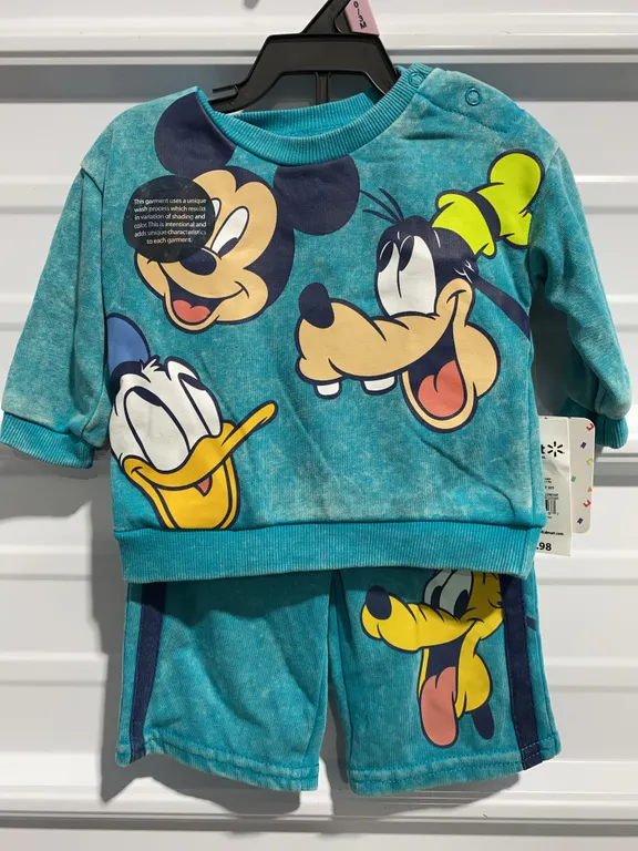 *NEW* Mickey and Friends Baby Long Sleeve Graphic Crewneck Tee with Matching Pants, 2-Piece, Size 0