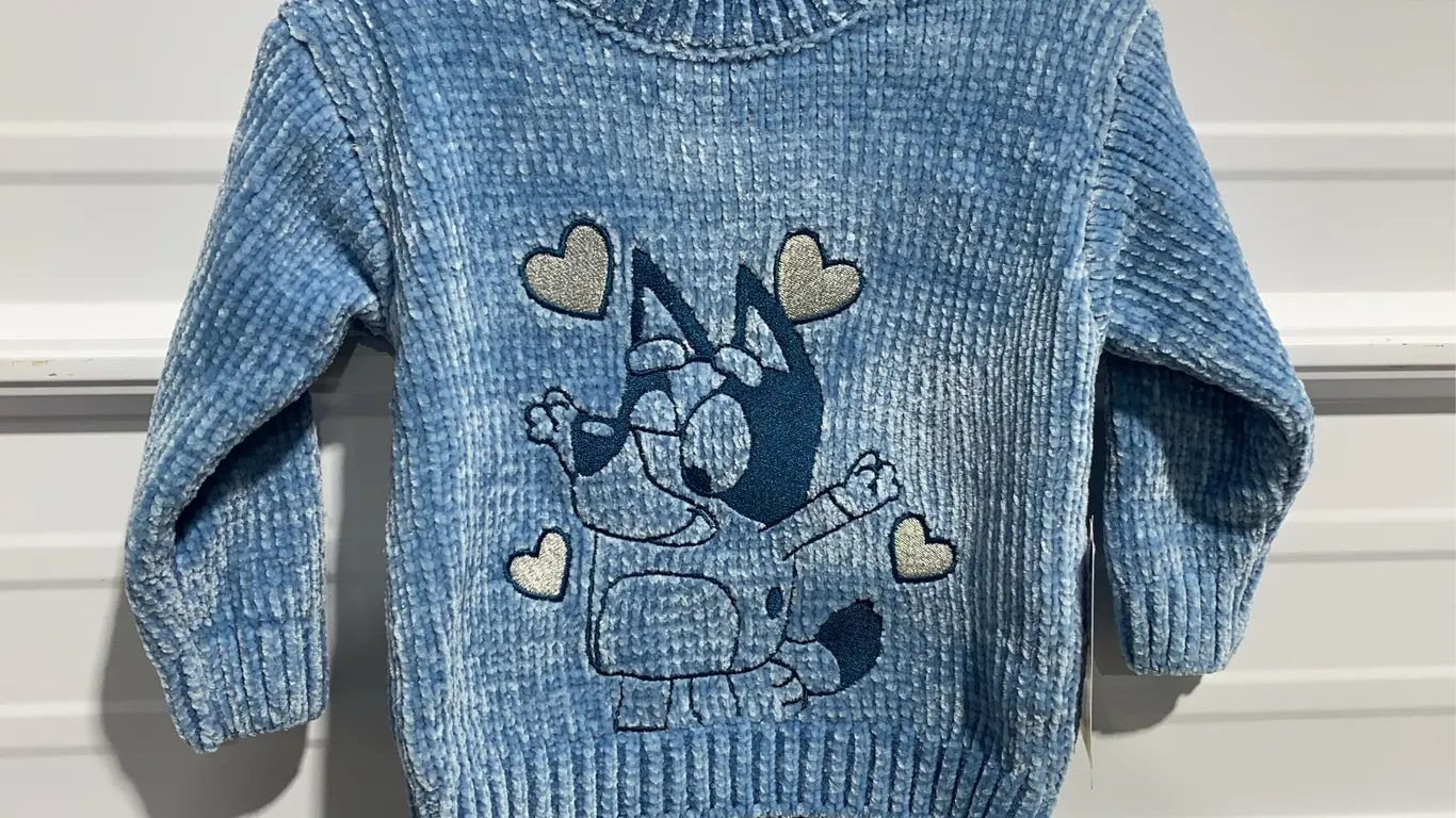 *NEW* Bluey Toddler Girls Chenille Sweater, Sizes 18M