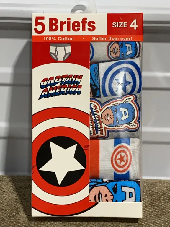 *NEW* 5-Pack Captain America Boy’s Cotton Briefs Underwear - Size 4