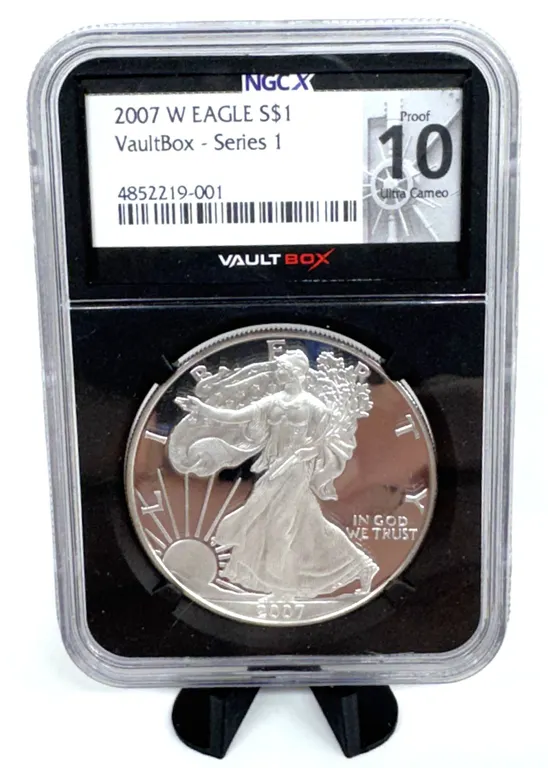 2007 W Eagle S$1 VaultBox Proof 10 Ultra Cameo