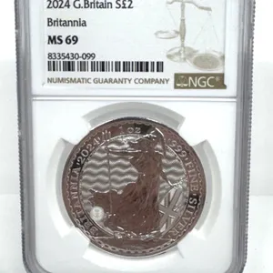 2024 Great Britain £2 Britannia Silver MS69