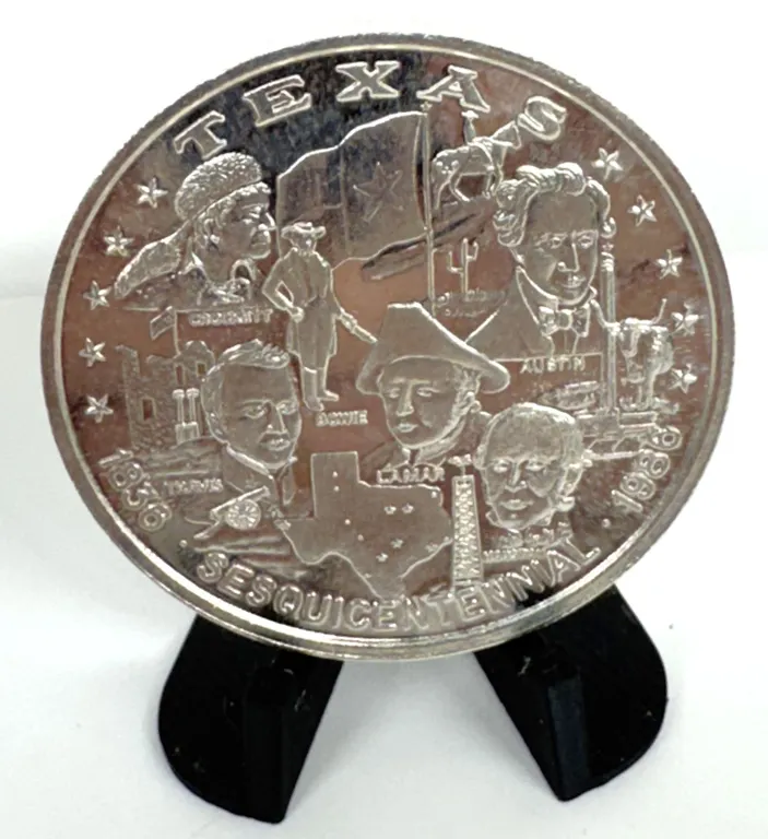 Texas Sesquicentennial 1 Oz Silver Round