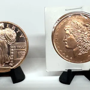 2 Copper .999 Fine 1 AVDP Oz Medallion Rounds