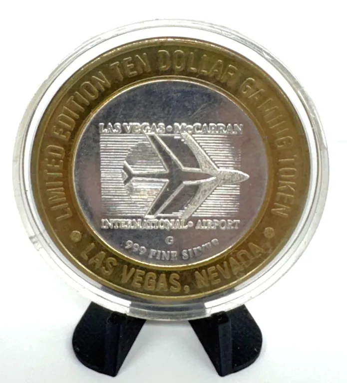 Las Vegas McCarran $10 Silver Gaming Token