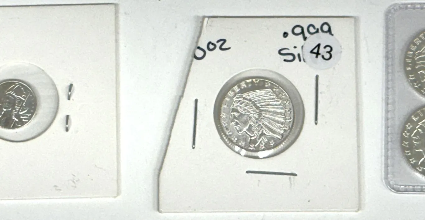 4 Silver Rounds, 1g & 1/10oz .999