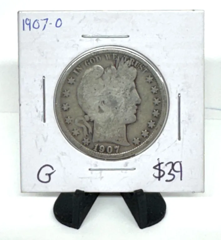 1907-O Barber Half Dollar 90% Silver Coin