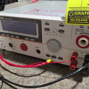 GW Instek GPT-9804 electrical safety tester. Features AC/DC withstanding voltage, insulation resistance, and ground bond testing capabilities, front L