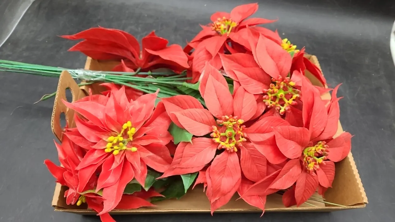 FAUX POINSETTIA FLOWERS