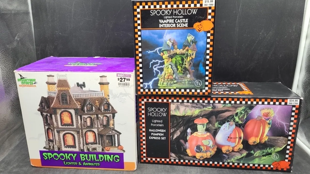 SPOOKY HOLLOW HALLOWEEN DECORATIONS- in original boxes