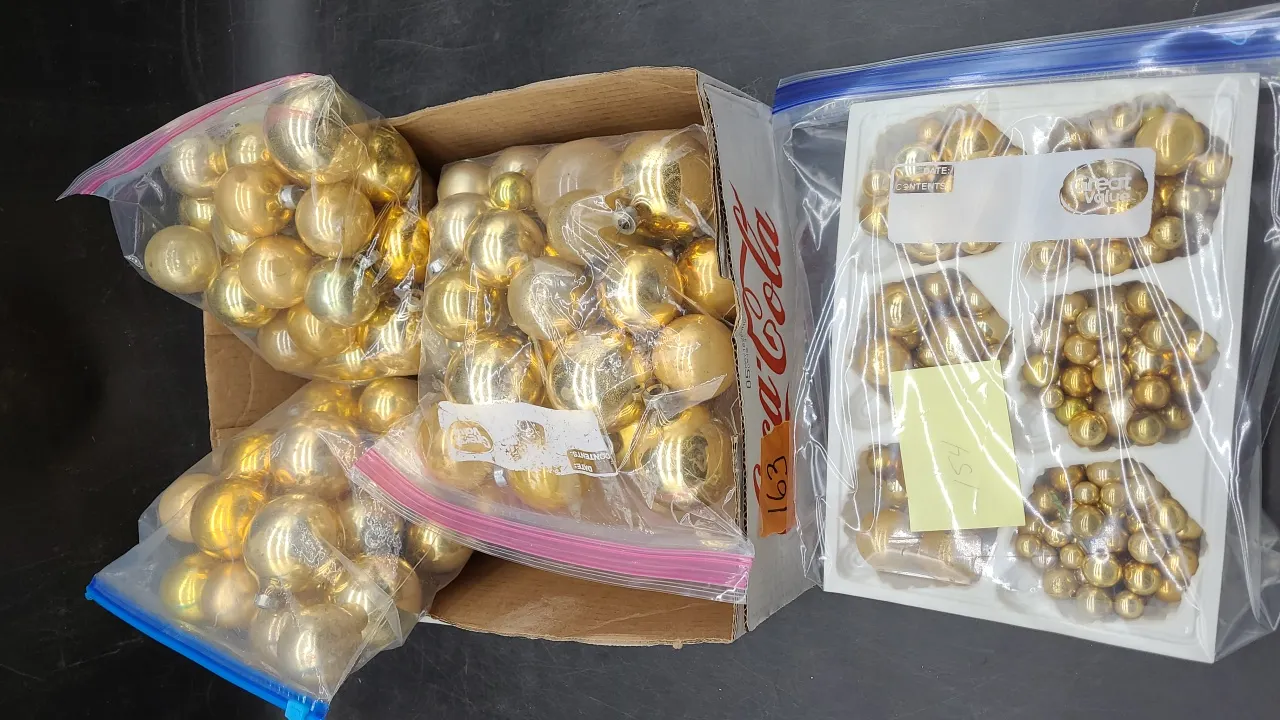 VINTAGE CHRISTMAS ORNAMENTS - gold