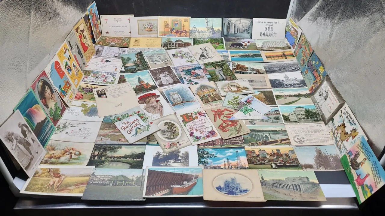 ASSORTED HOLIDAY AND HUMOROUS POSTCARDS + more