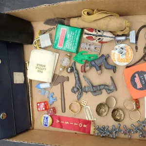 MISC SMALLS- dice, metal & plastic figures; calligraphy pens & more