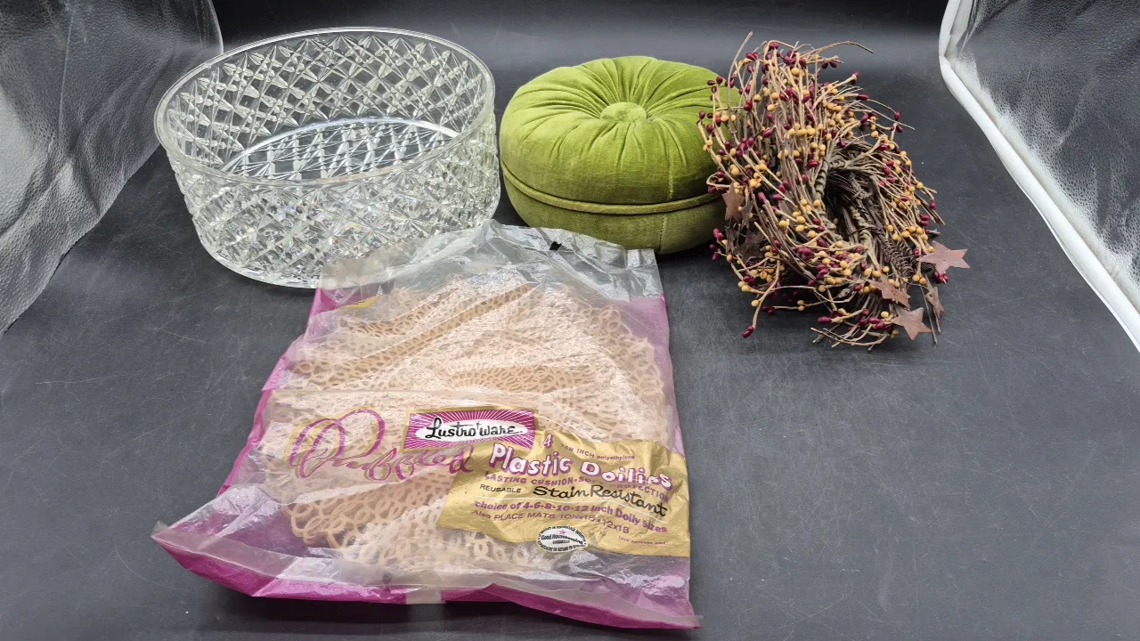 CANDLE RINGS, PLASTIC BOWL & more