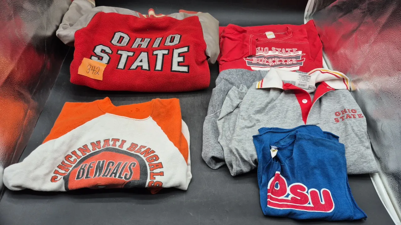 VINTAGE SPORTS CLOTHING- OHIO STATE COAT (YS) & SHIRTS (mostly AM)
