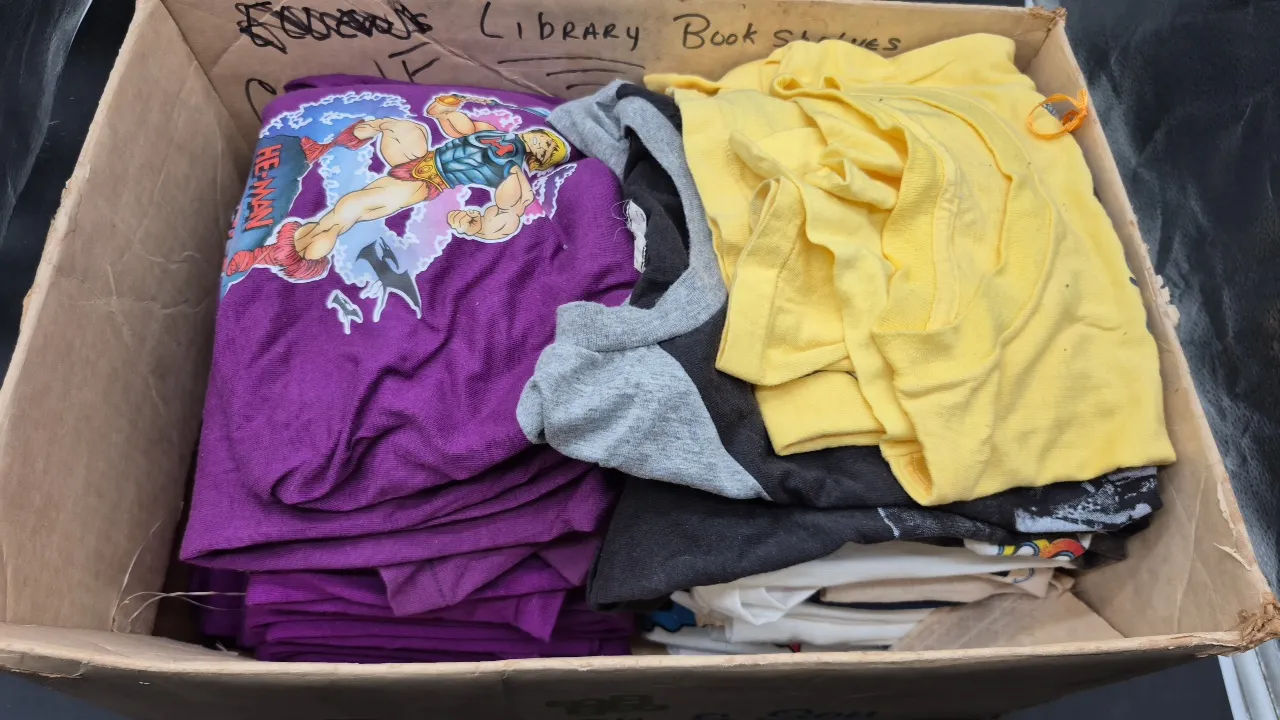 VINTAGE SHIRTS- MOTLEY CRUE, BON JOVI, HE- MAN (10) & more