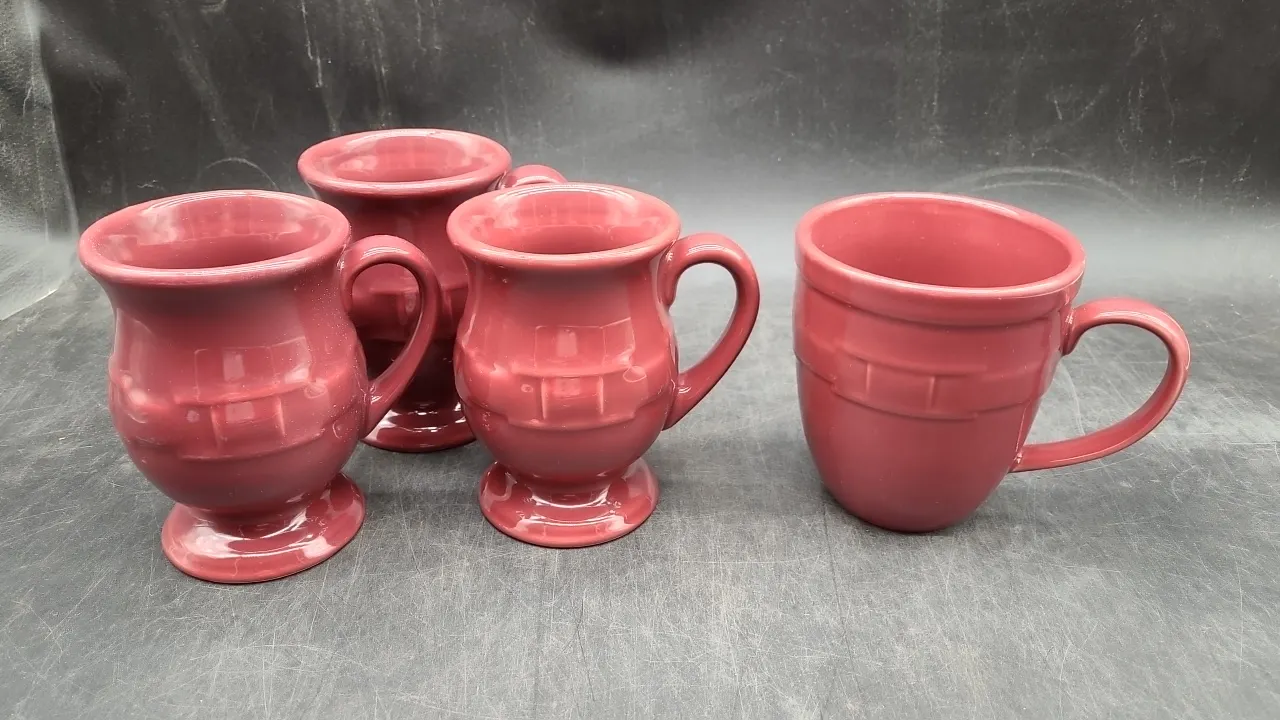 LONGABERGER MUGS (4)- 3 matching