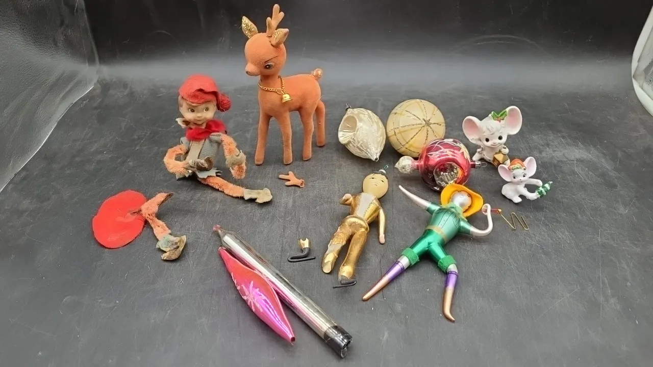 VINTAGE CHRISTMAS ORNAMENTS- as is
