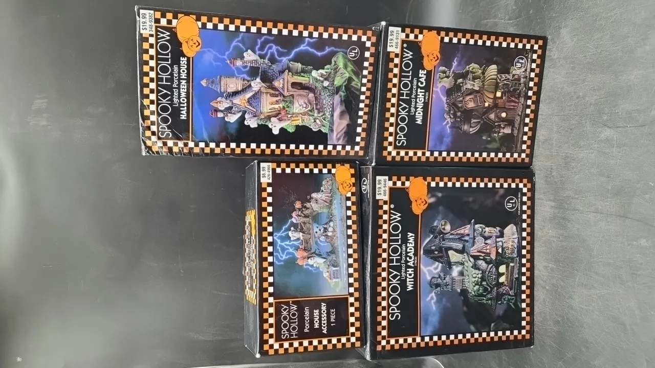 SPOOKY HOLLOW HALLOWEEN DECORATIONS - in original boxes